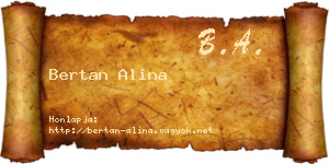 Bertan Alina névjegykártya